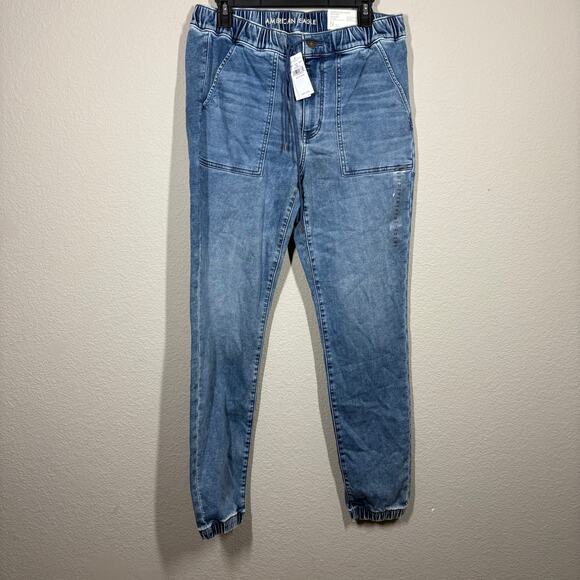 American Eagle 12 Long Cozy Next Level Stretch Jogger Jegging Blue Super Soft - Picture 2 of 12